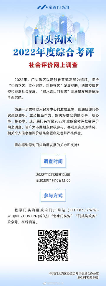 邀您一同参与!门头沟区2022年度综合考评 来自京西门头沟 - 微博